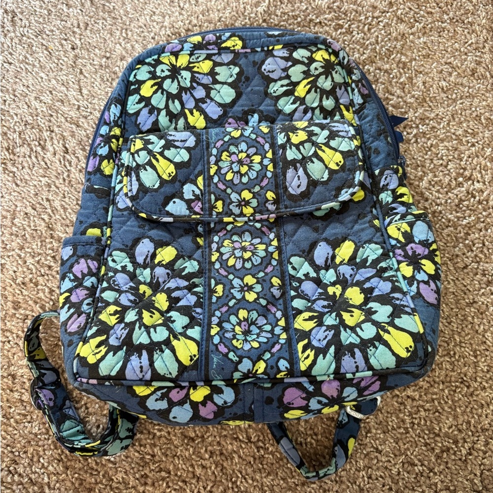 Vera Bradley Floral Backpack - Blue, Yellow, Purple